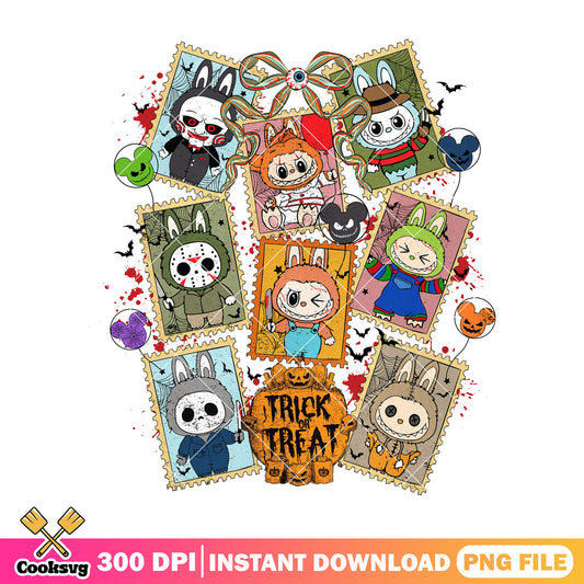 Trick or treat killer labubu png, halloweek kills png, labubu secret​ png