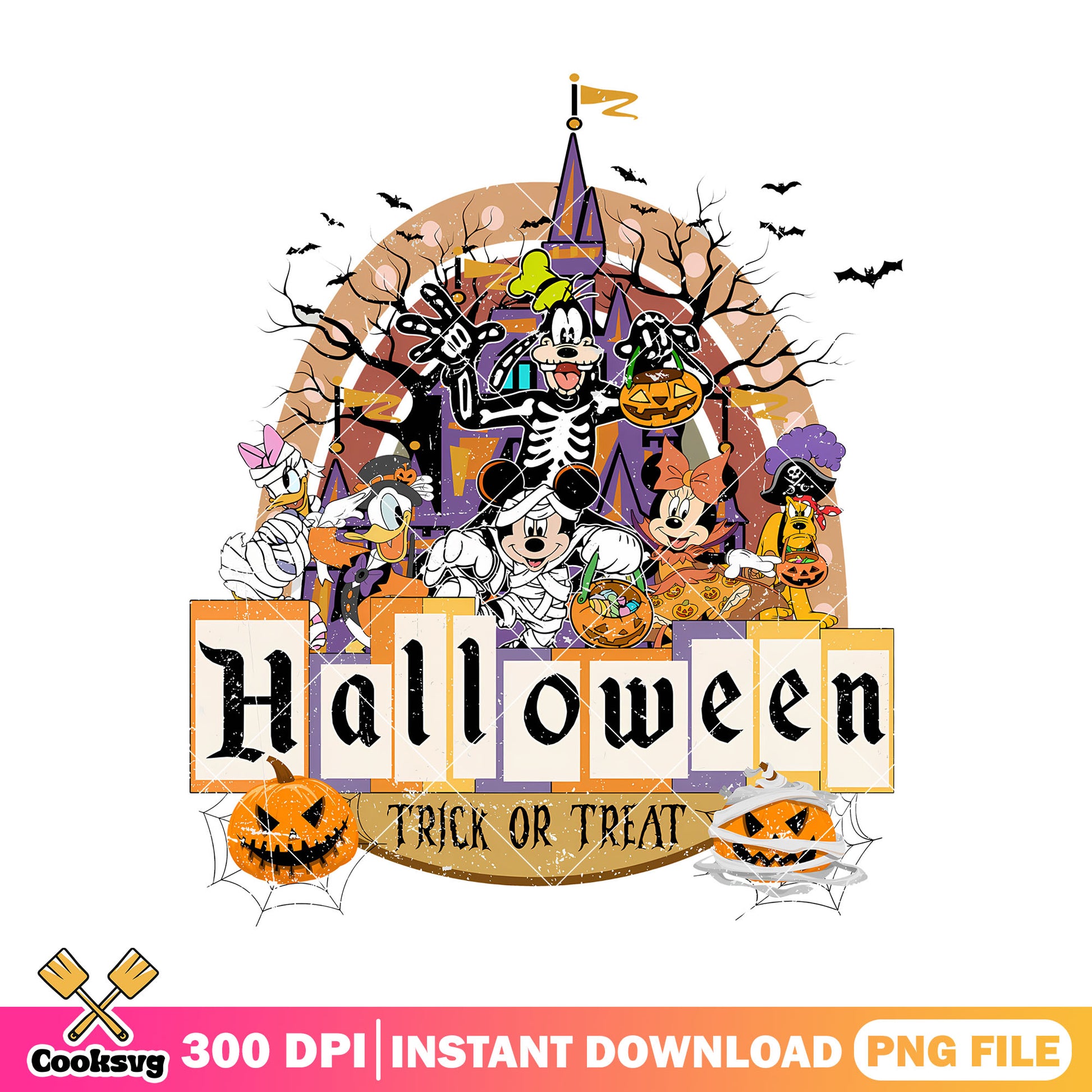 Trick or treat mickey png, mickey halloween png, mickey skeleton png