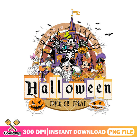 Trick or treat mickey png, mickey halloween png, mickey skeleton png