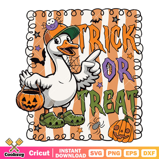 Trick or treat silly goose svg, silly goose svg, trick or treat svg