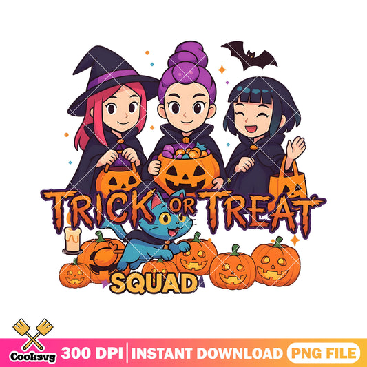Trick or treat squad huntrix png, huntrix halloween png