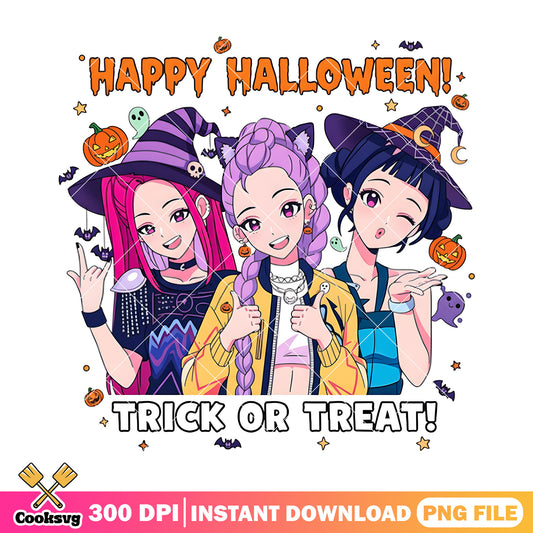 Trick or treat with huntrix png, huntrix halloween png