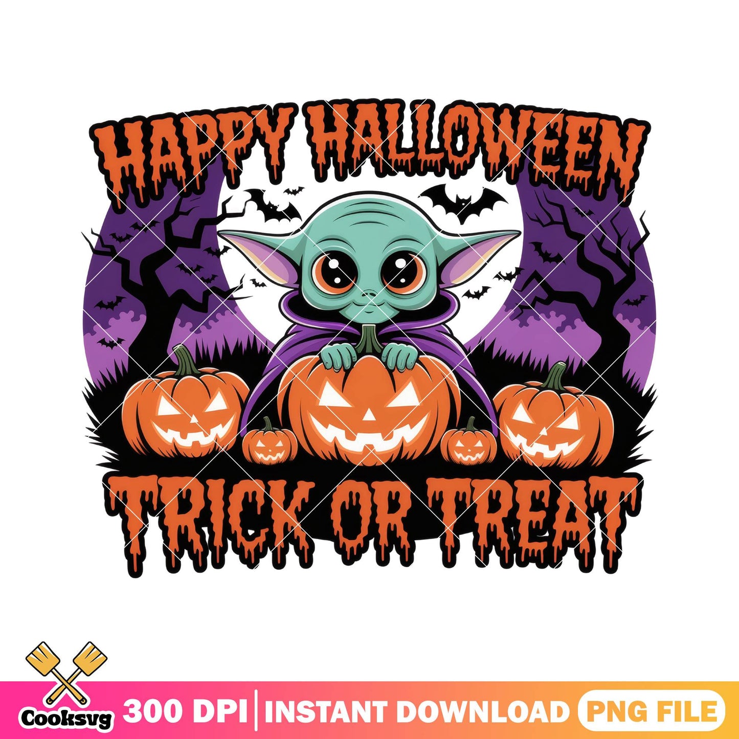 Trick or treat yoda baby png, star wars movies​ png, halloween candy png