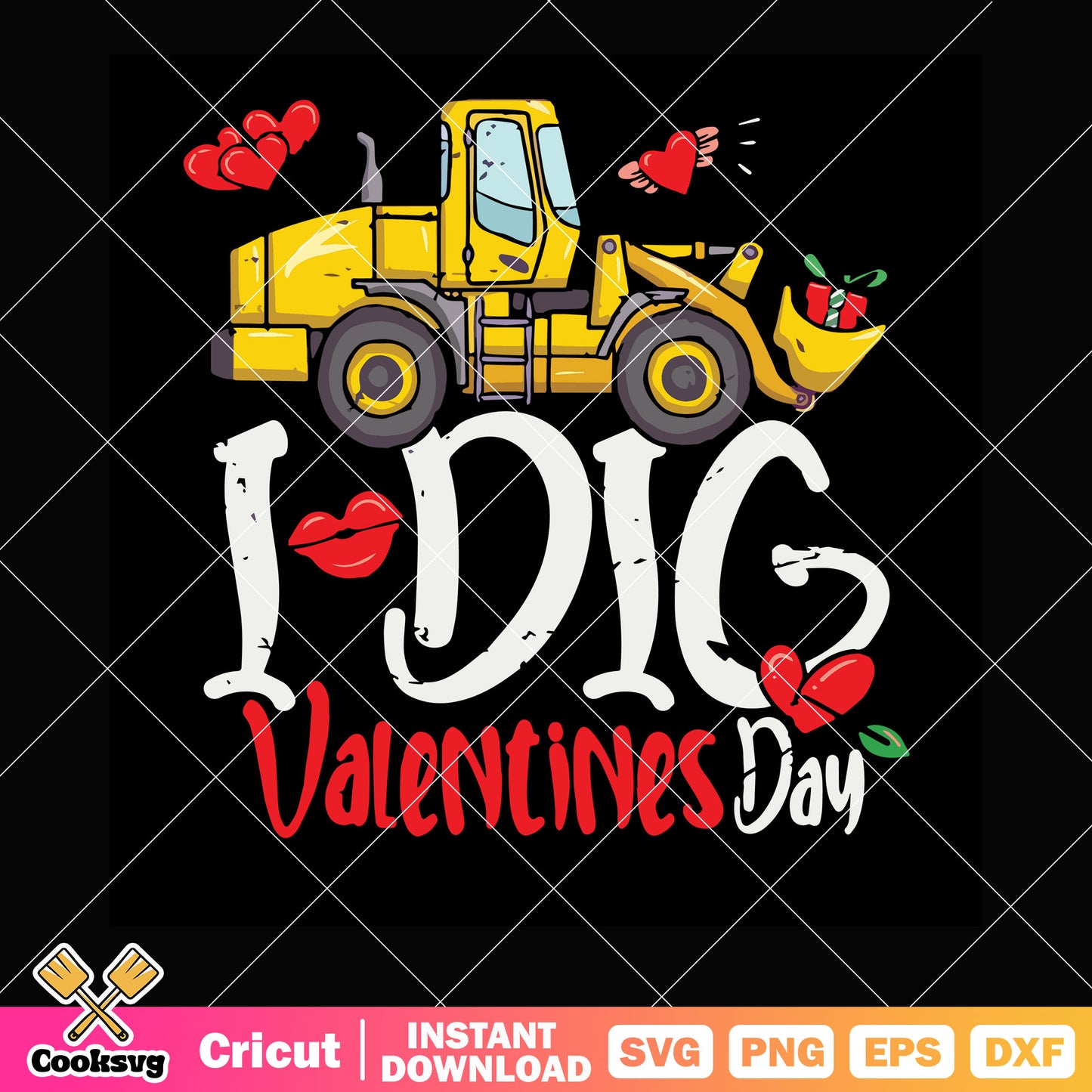 Truck car I dig valentines day svg, valentine truck svg, valentine day svg