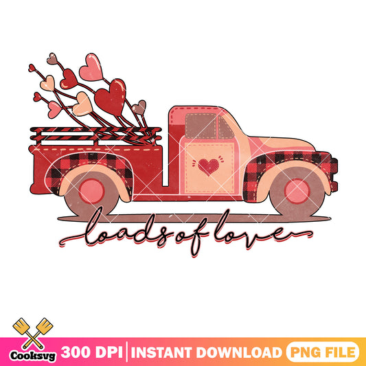 Truck valentine loads of love png, loads of love png, truck valentine png