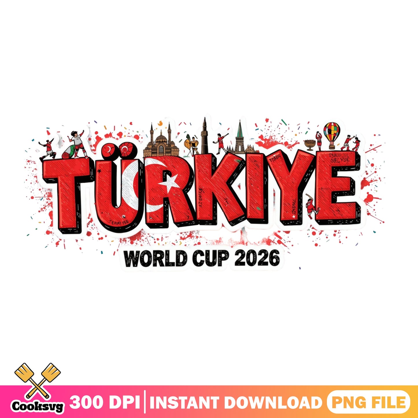 Turkiye World Cup 2026 PNG, Turkey Soccer Fan PNG, Football PNG