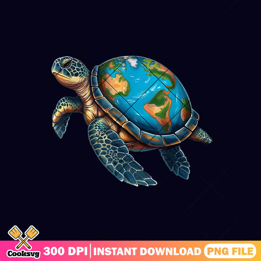 Turtle design global earth png file, earth day facts​ png, earth png