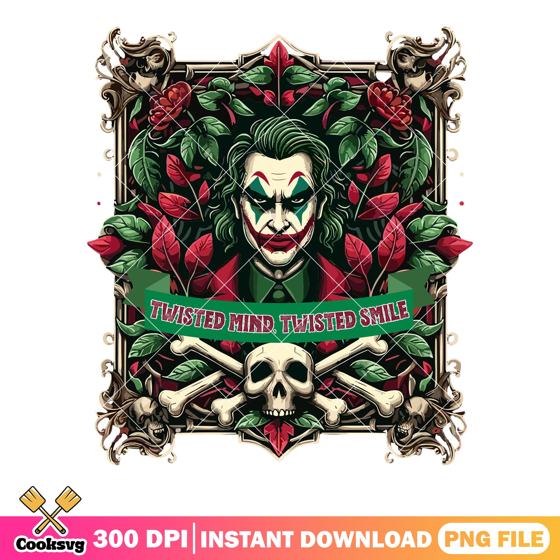 Twisted mind twisted smile png, joker png, halloween scary png