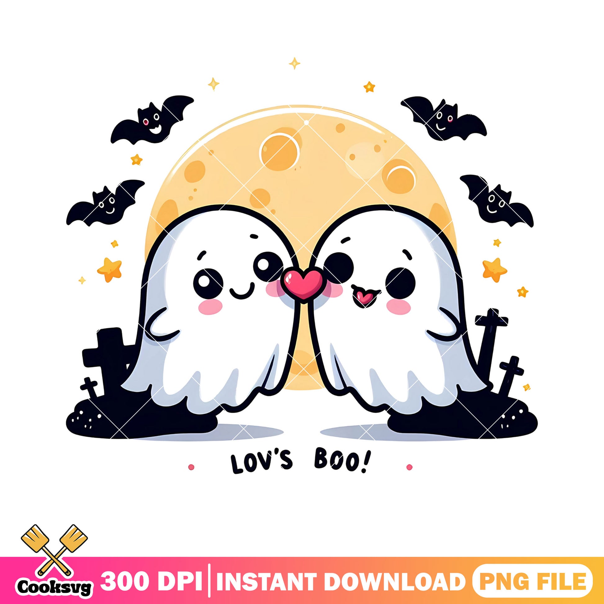 Two baby spirit png, full night moon png, scary bats png