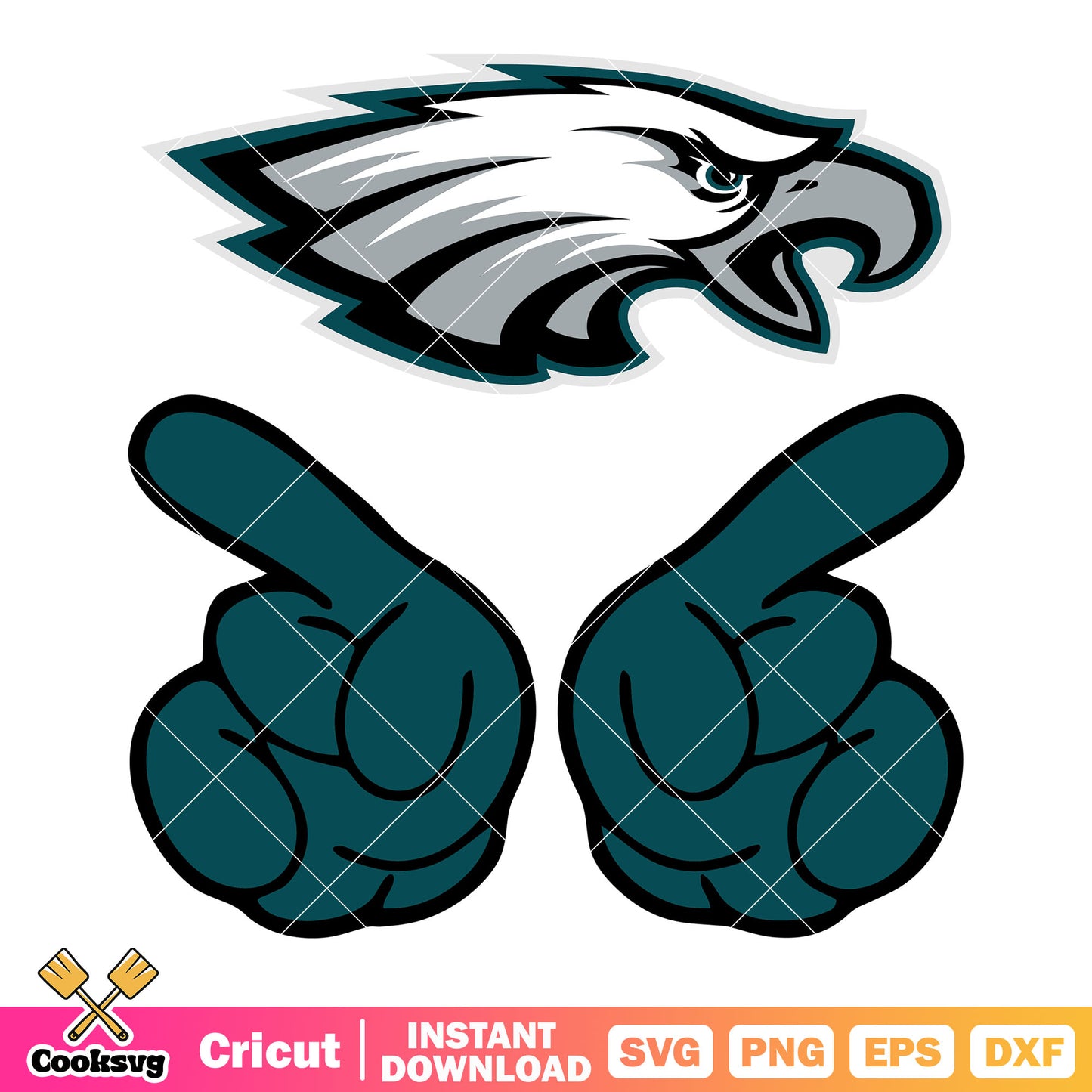 Two blue finger svg, philadelphia eagles svg, nfc west svg