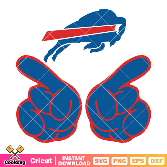 Two foam finger cheerleader svg, buffalo bills svg, nfl teams​ svg