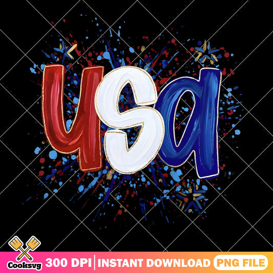 USA Paint Splatter 4th Of July PNG, Patriotic PNG, America PNG