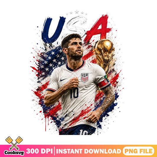 USA Soccer Player Number 10 PNG, World Cup Trophy PNG, Football PNG