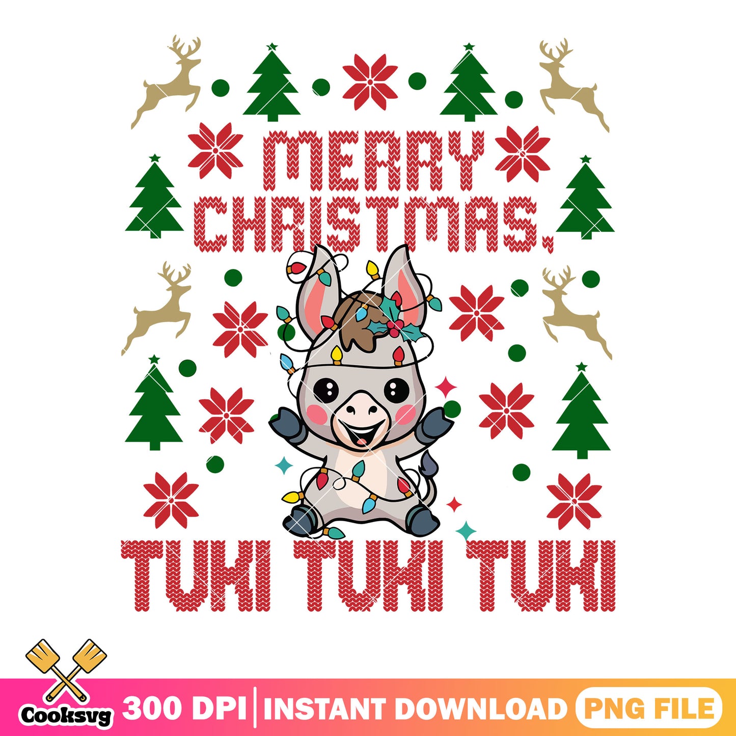 Ugly sweater donkey png, tuki christmas png, funny picture png