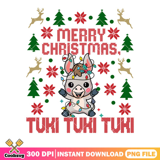 Ugly sweater donkey png, tuki christmas png, funny picture png