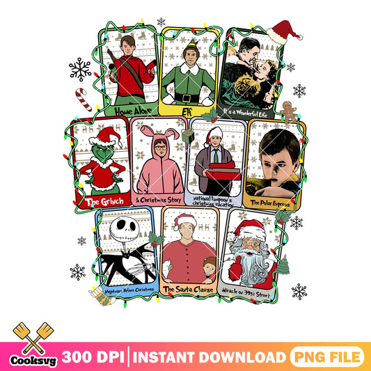 Ultimate christmas movie png, card all christmas png, card grid png