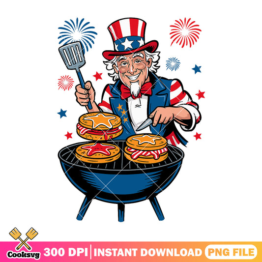 Uncle sam and burger png, uncle sam america png, america burger png