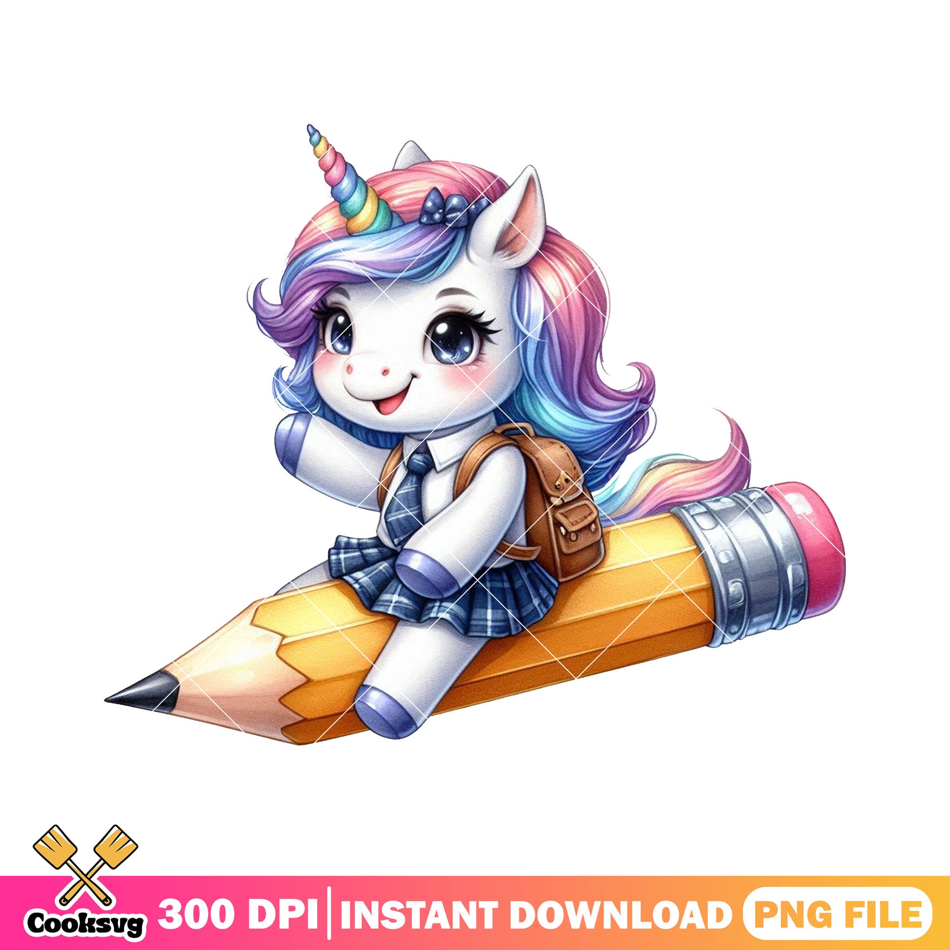 Unicorn and pencil png, unicorn sitting png, back to school art png