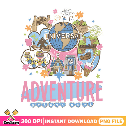 Universal Studios Adventure Starts Here PNG, Universal Park PNG, Trip PNG