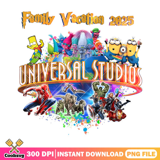 Universal studios character file png, family vacation png