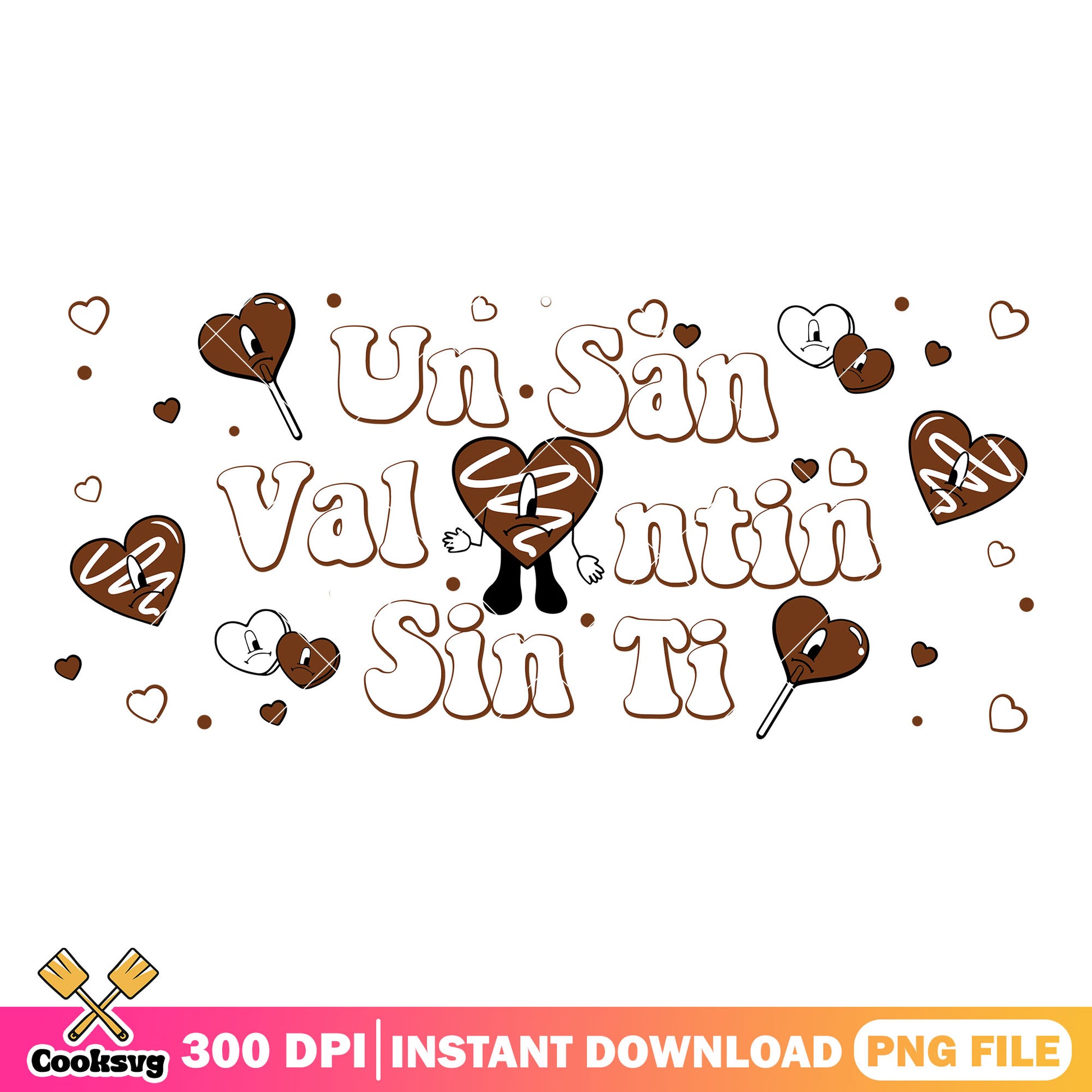 Un san valentin chocolate sin ti png, bad bunny valentine png