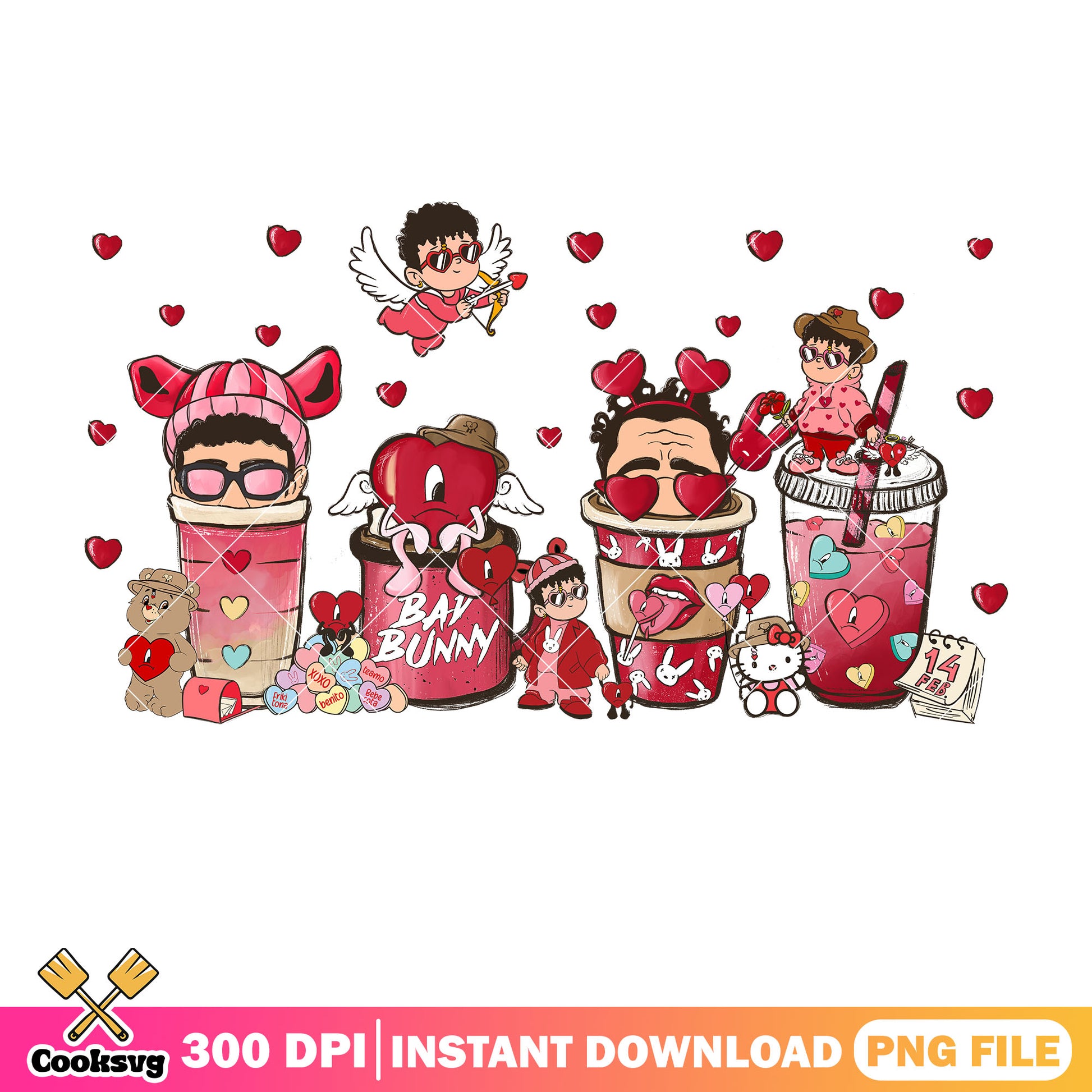 Un san valentin coffee valentine png design, coffee valentine png