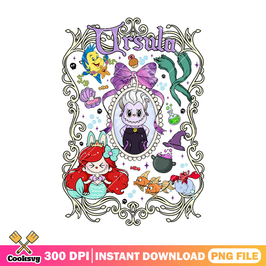 Ursula disney labubu costume png, labubu clothers png, disney ursula png