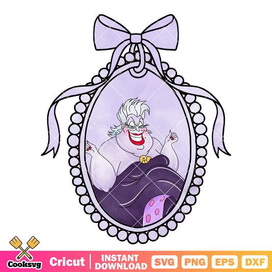 Ursula disney villain bow tie mirror png, ursula villain​ png
