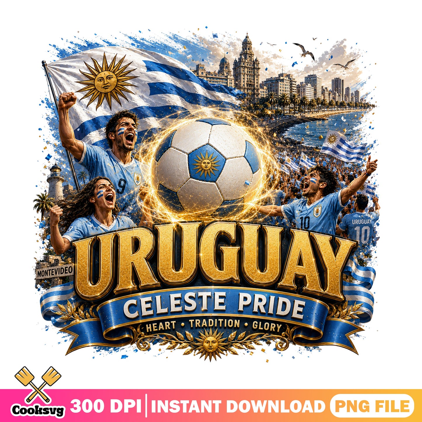Uruguay Celeste Pride Soccer PNG, Uruguay Football PNG, Soccer PNG