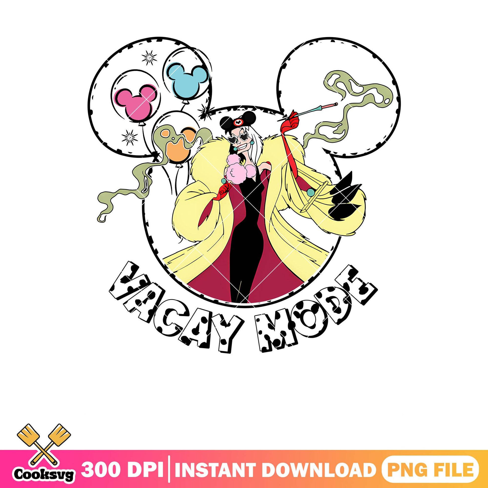 Vacay mode cruella de vil png, cruella de vil png, disney vacation png