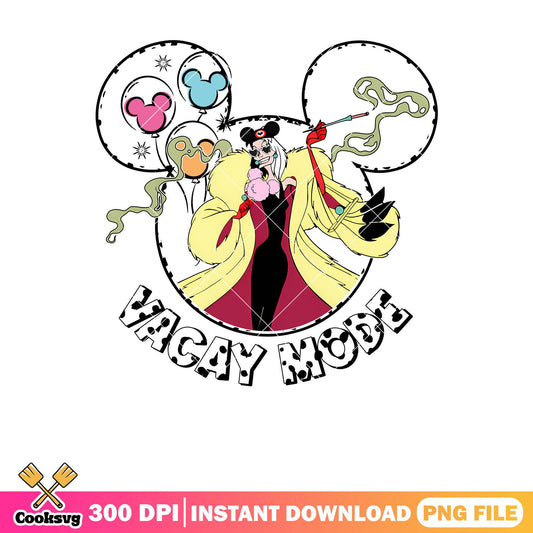 Vacay mode cruella de vil png, cruella de vil png, disney vacation png
