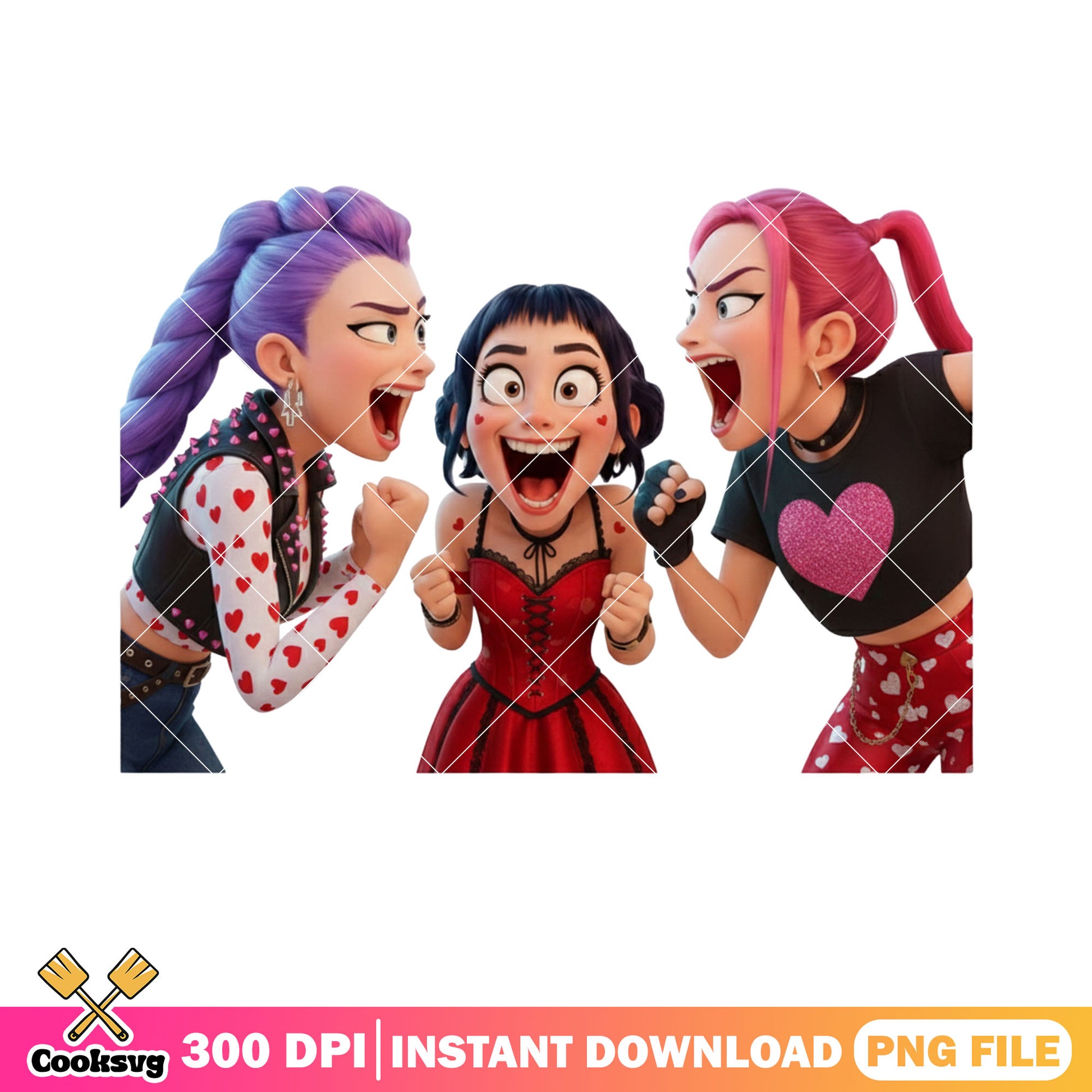 Valenties is crazy huntrix png, funny valentines png, kpop movies png
