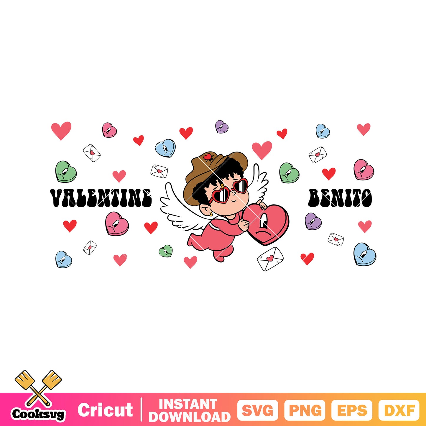 Valentine benito angel bad bunny svg, benito bad bunny​ svg, valentine day svg