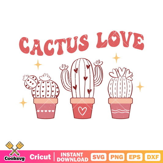 Valentine cactus love svg design, cactus valentine svg, love valentine svg