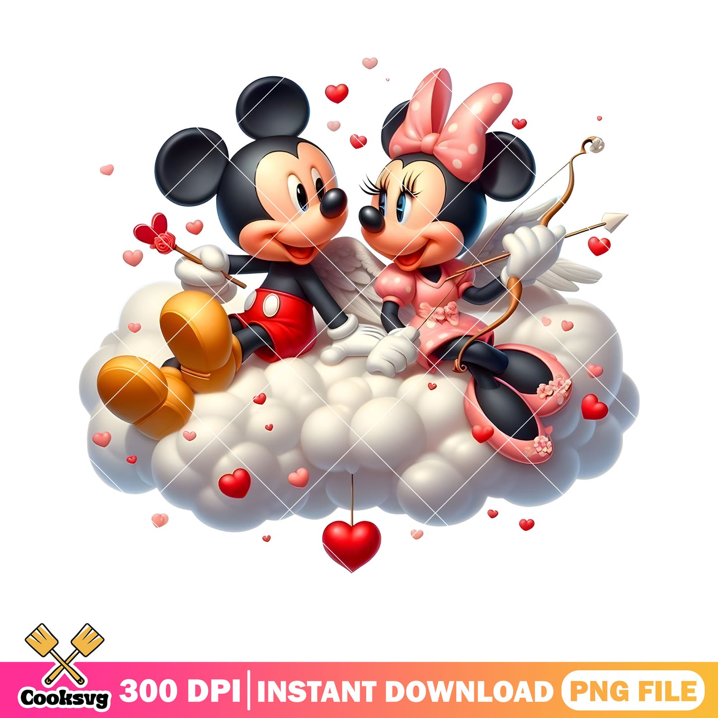 Valentine cloud love disney png, mickey and friends png, valentine png