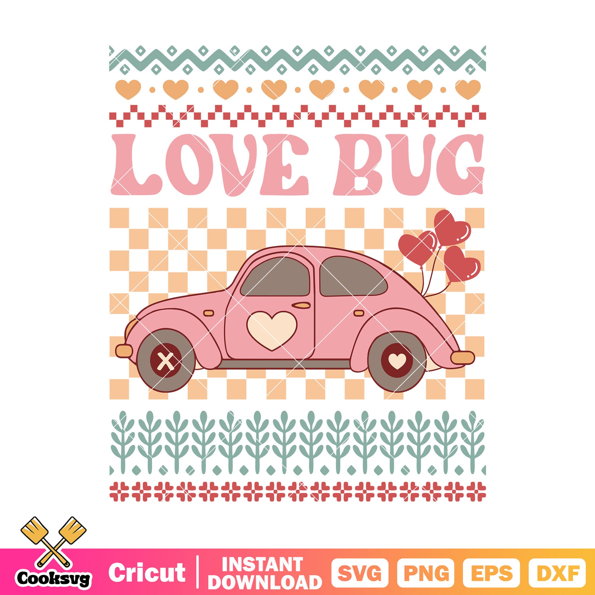 Valentine day car love bug svg, love bug valentine svg, valentine day svg