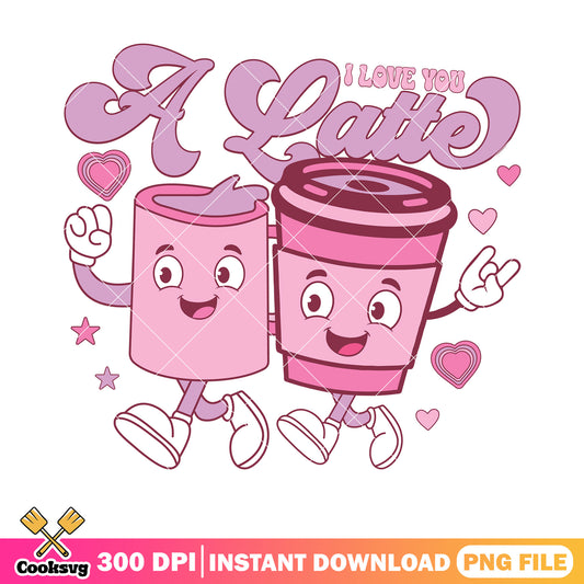 Valentine i love u latte png, valentine season png, love vibes png