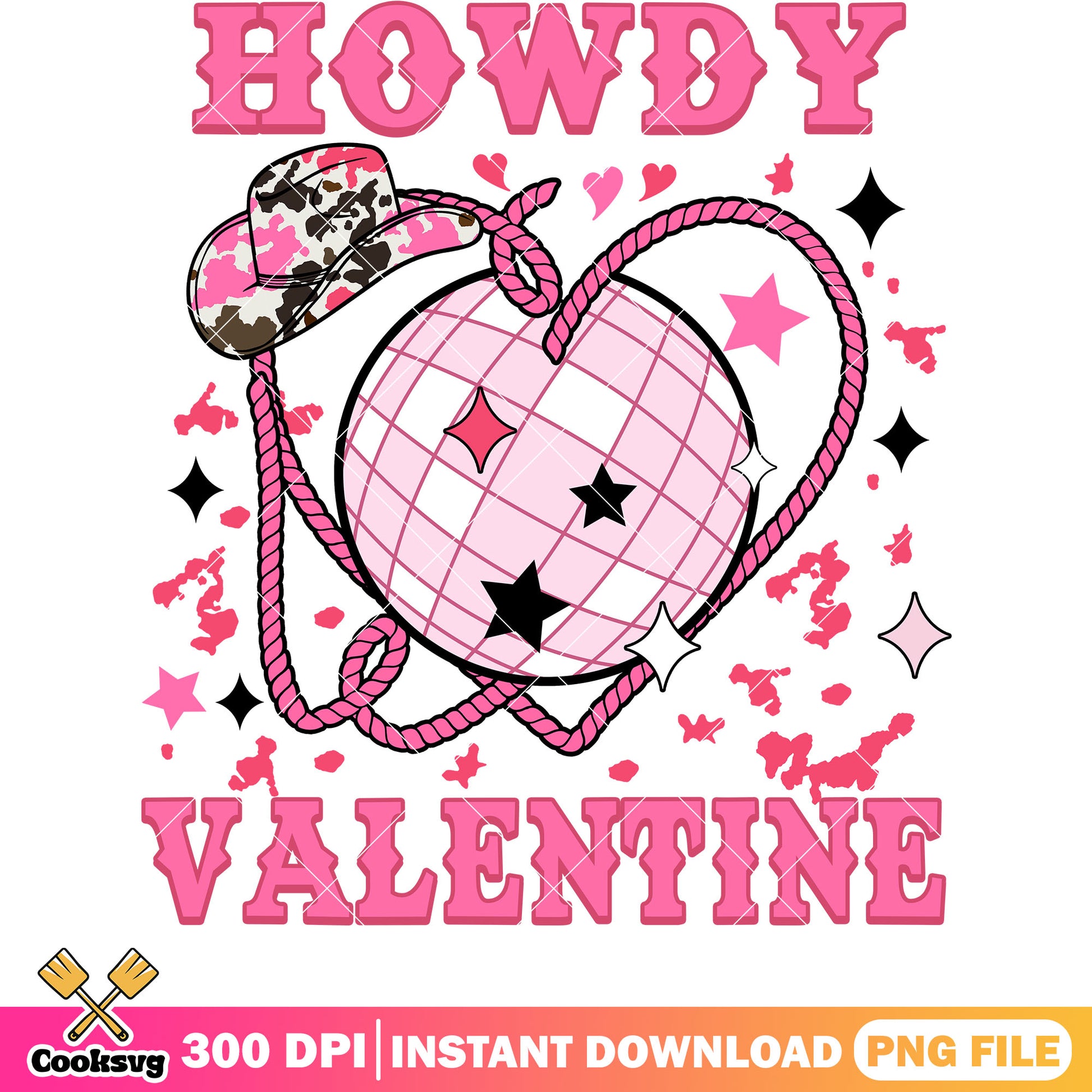 Valentine pink vibes howdy png, valentine vibes png, howdy valentine png