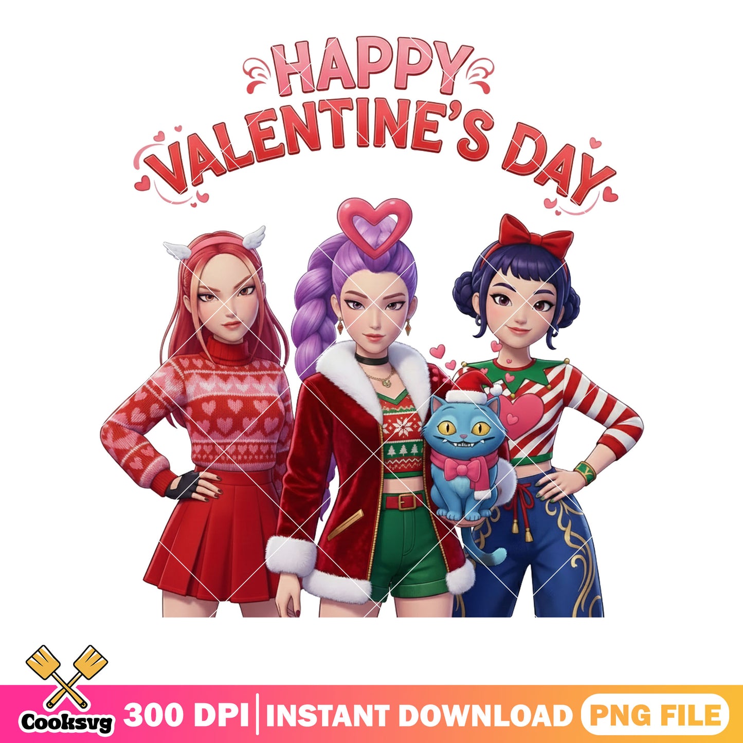 Valentines days huntrix png, valentines vibes png, rumi mira zoey png