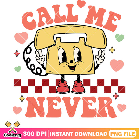 Valentine telephone call me never png, happy valentine day png