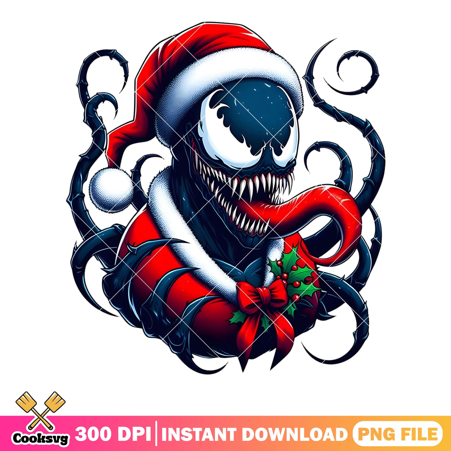 Venom christmas png, christmas gifts​ png, marvel christmas png