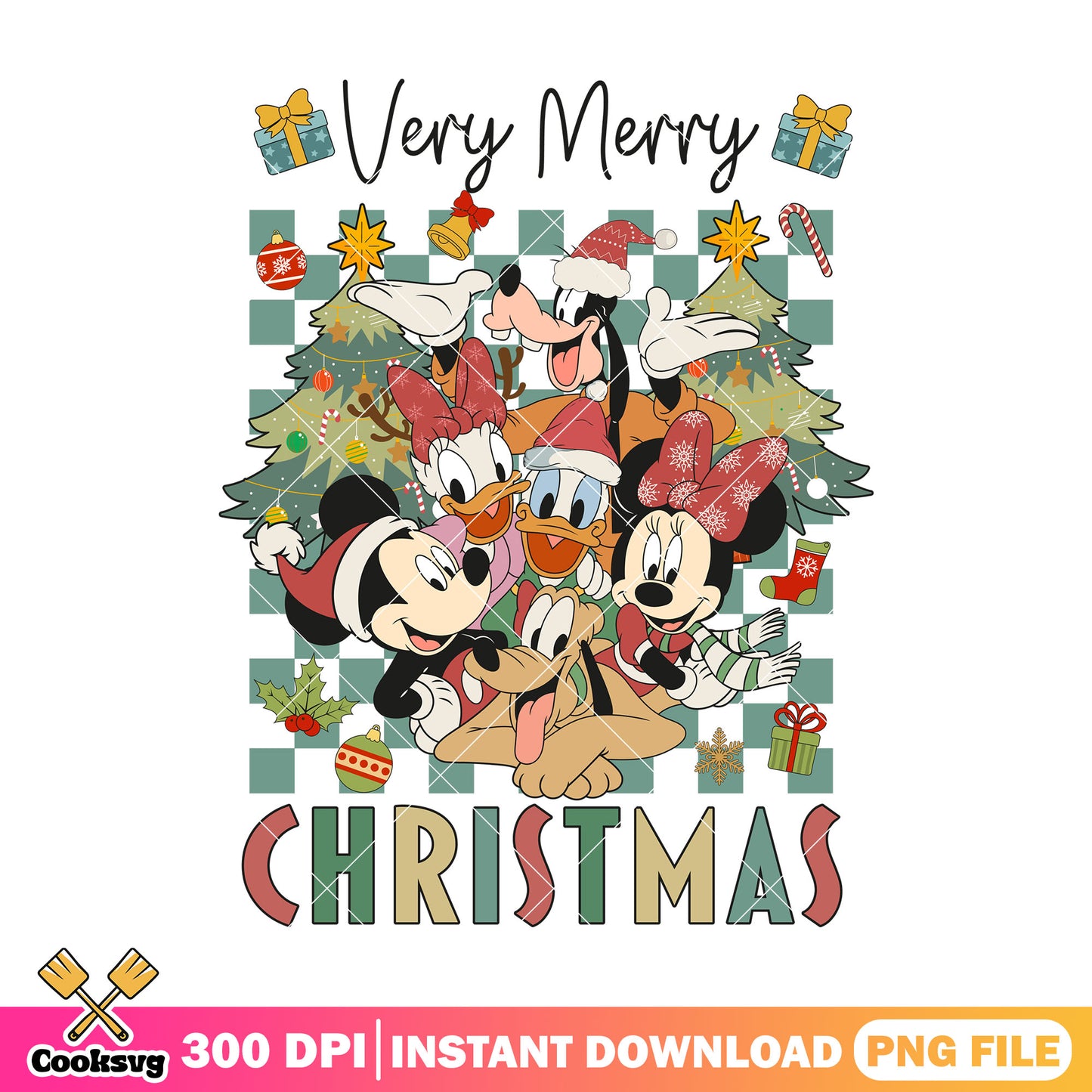 Mickey friends very merry christmas png