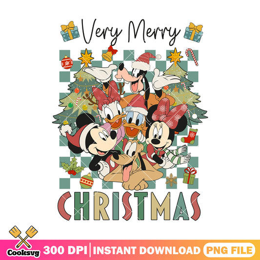 Mickey friends very merry christmas png