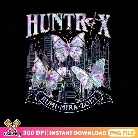 Vibrant butterfly huntrix png, huntrix logo png, huntrix band png