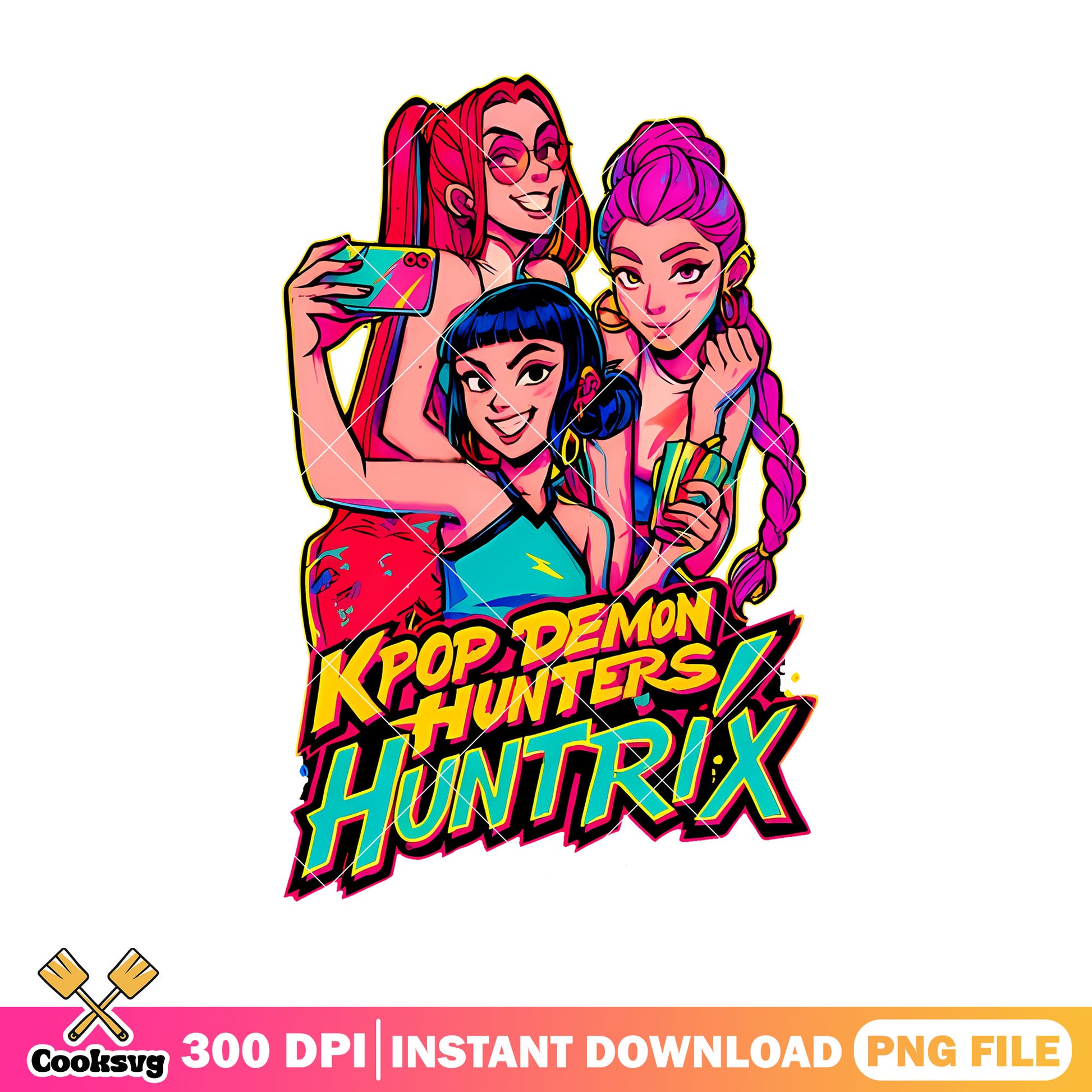 Vibrant huntrix band png, huntrix kpop png, kpop huntrix png
