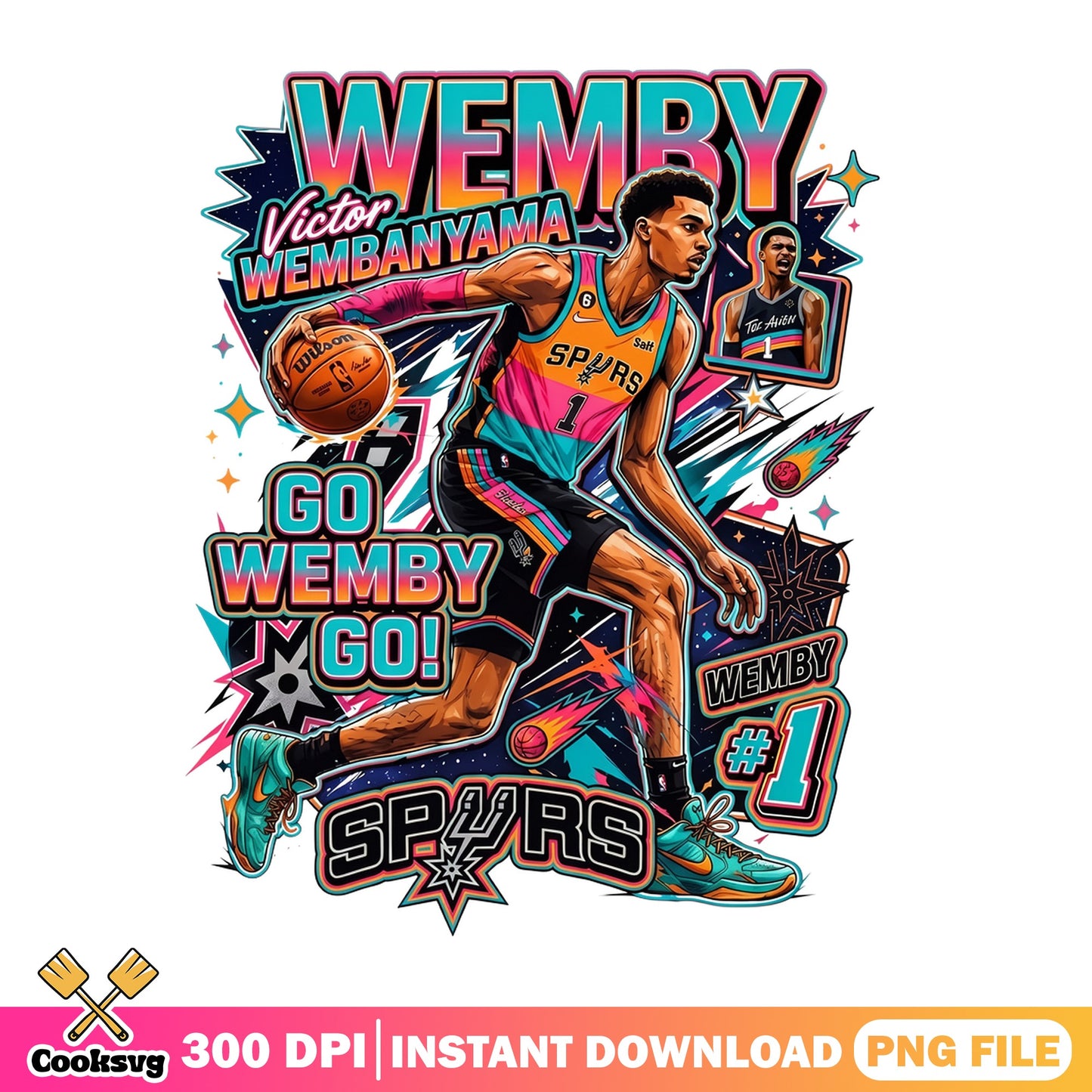 Victor Wembanyama Spurs PNG, Wemby Basketball PNG, NBA PNG