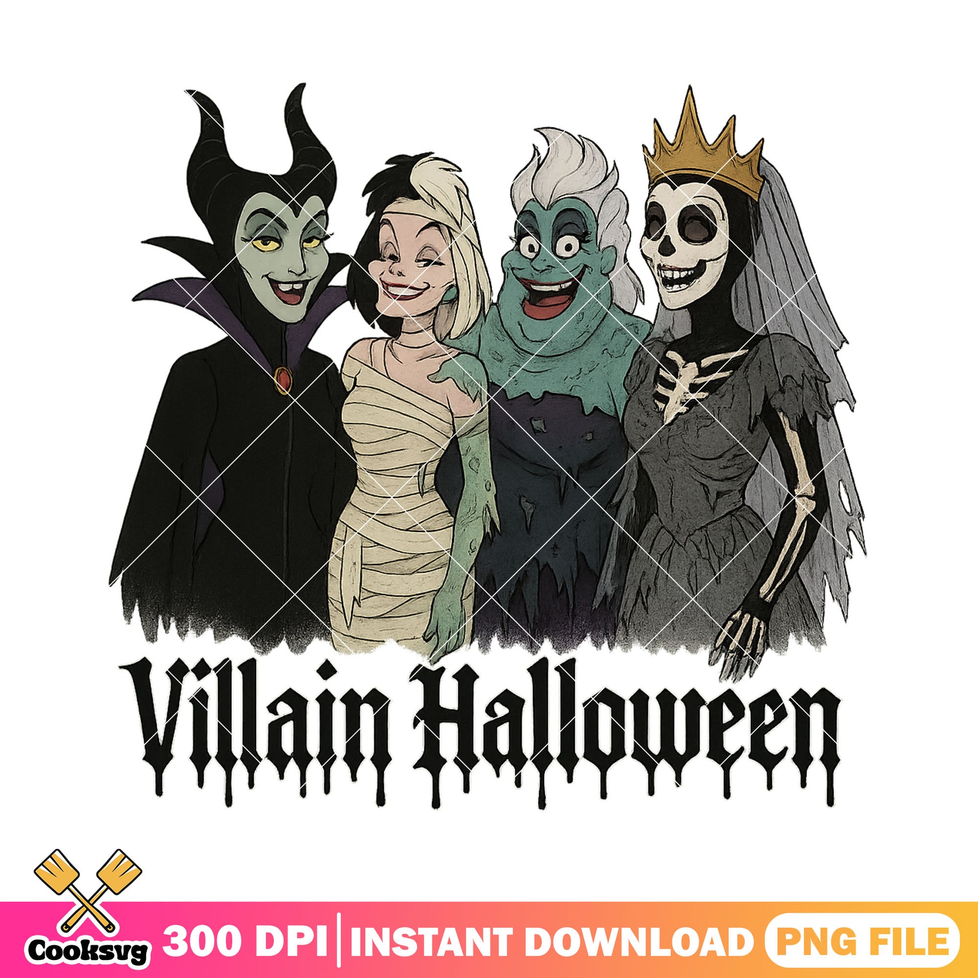 Villain halloween characters design png, halloween clipart png, villains png