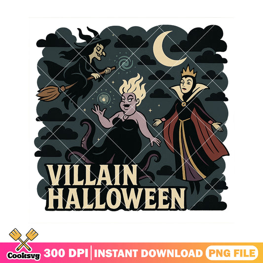 Villain halloween disney characters design png, disney halloween png