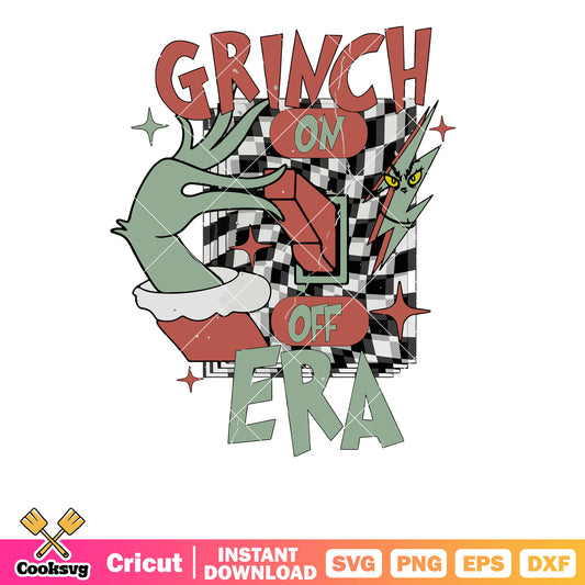 Vintage Grinch On Off Era Grinch Hand svg, grinch hand svg, grinch era svg