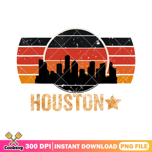 Vintage Houston City texas png, texas houston png, houston tx png